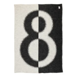 Kodintekstiilit-IITTALA Huopa 130x180cm luonnonvalkoinen-musta Ecru-musta