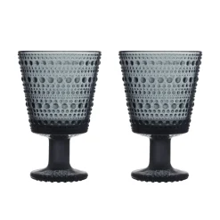 Aktiivinen Juomalasit-IITTALA Jalkalasi 26cl 2 kpl Tummanharmaa