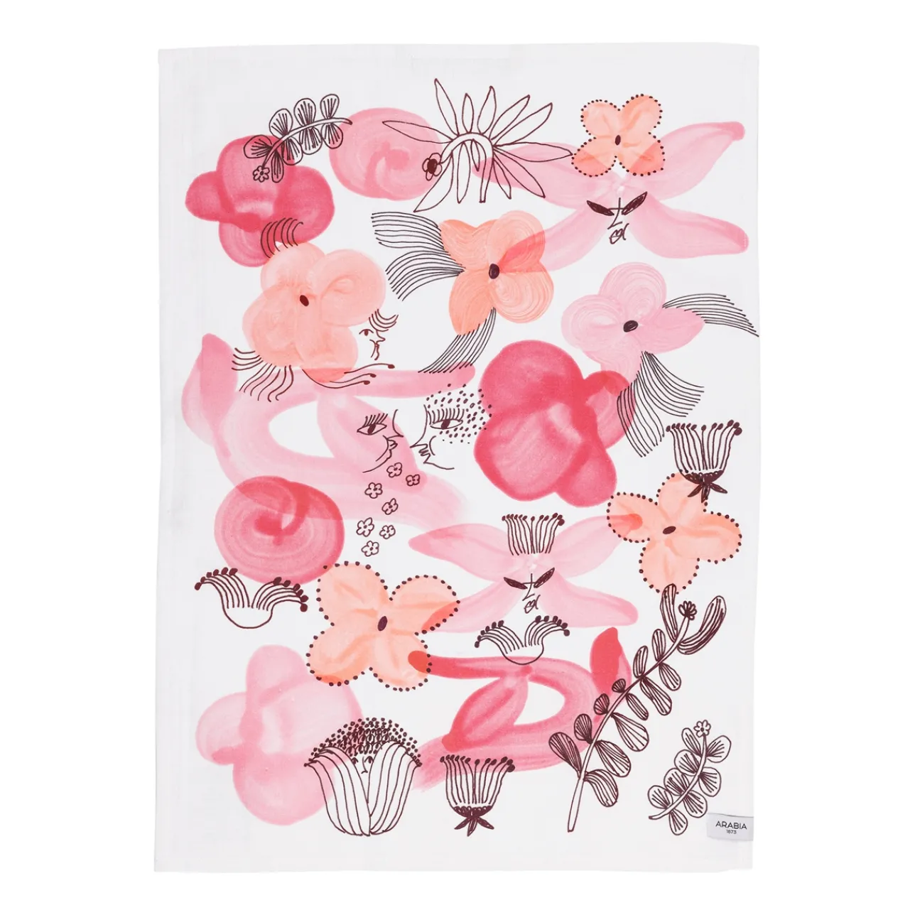 Keittiötekstiilit-IITTALA Keittiöpyyhe 50x70cm Roosa nauha