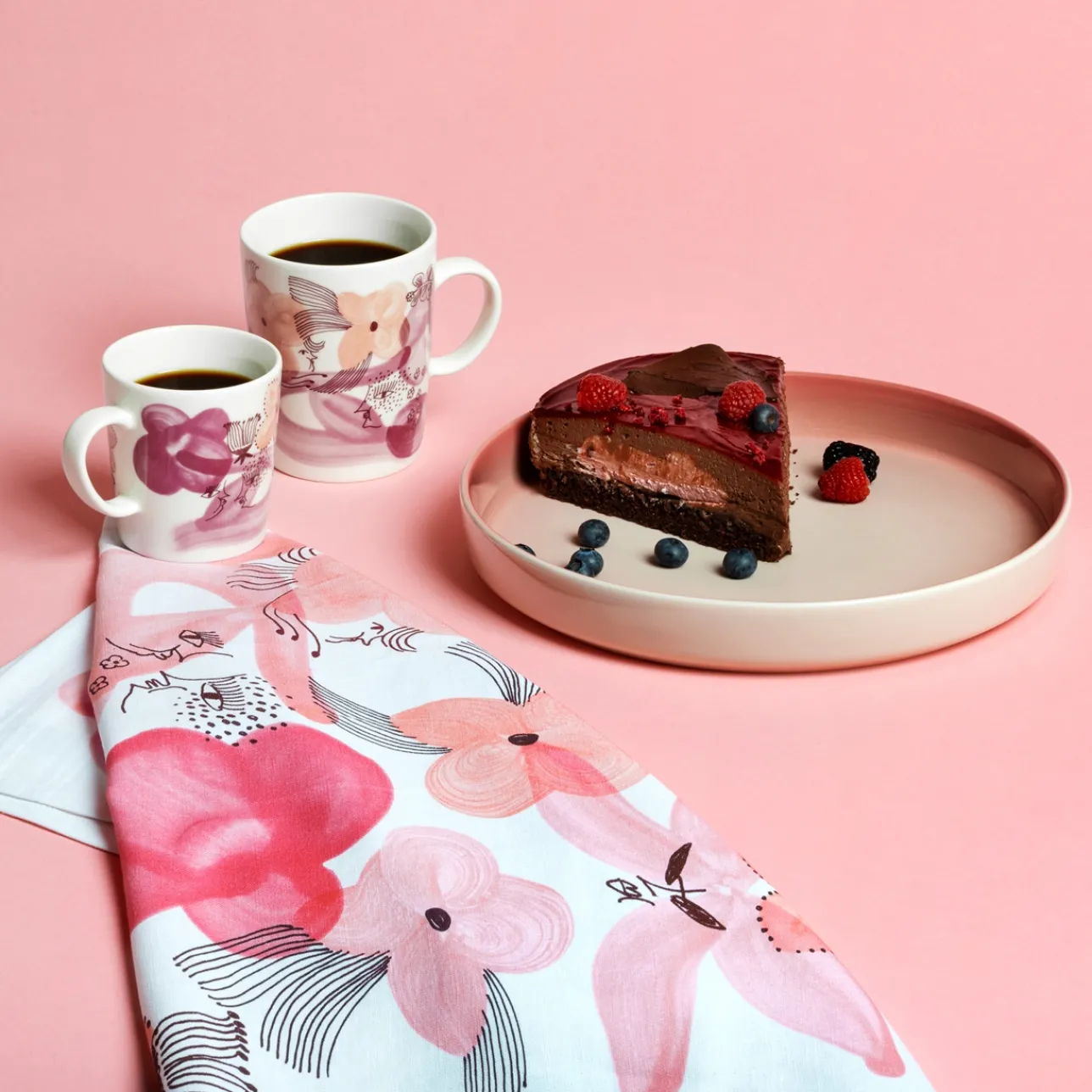 Keittiötekstiilit-IITTALA Keittiöpyyhe 50x70cm Roosa nauha