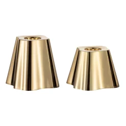 Alvar Aalto -Kokoelma|Kynttilänjalat-IITTALA Kynttilänjalka 50+65mm 2kpl Messinki