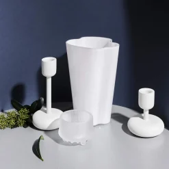 Kynttilänjalat-IITTALA Kynttilänjalka valkoinen 107+183mm 2-kpl