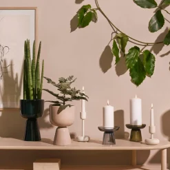 Kynttilänjalat-IITTALA Kynttilänjalka valkoinen 107+183mm 2-kpl