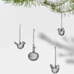 Lasikoristeet-IITTALA Minilasilintu 3kpl Harmaa