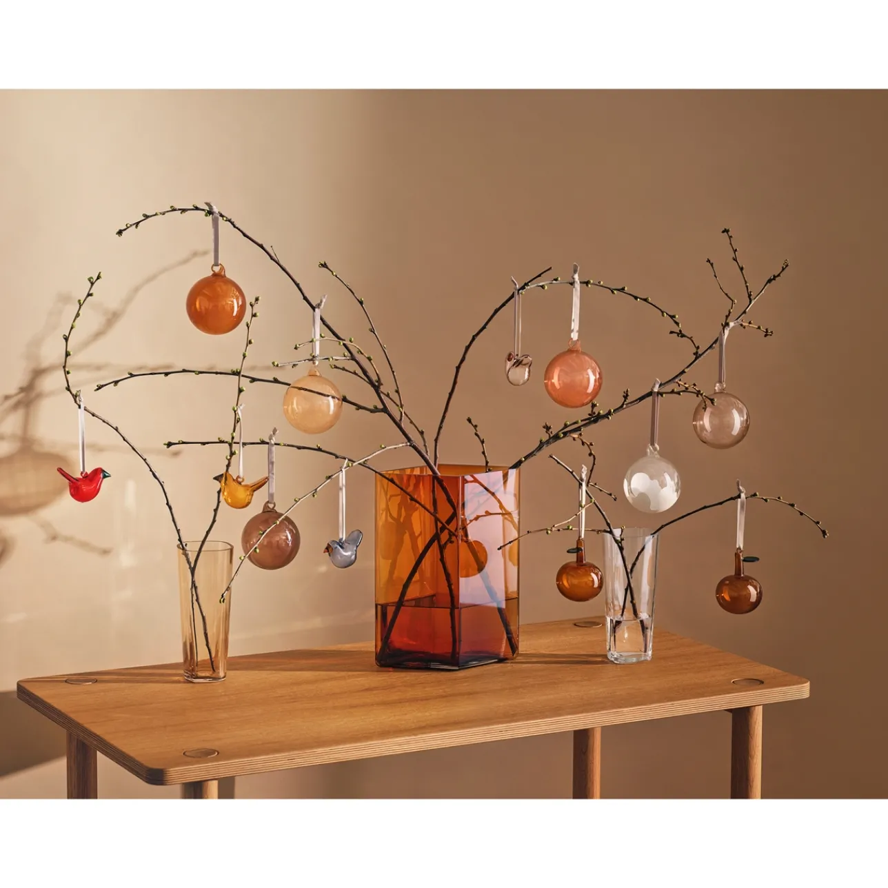 Lasikoristeet-IITTALA Minilasilintu 3kpl Mix