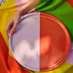 Tarjoiluastiat|Tarjottimet Ja Tarjoilulautaset-IITTALA Tarjotin 35cm 2-väri pinkki-punainen